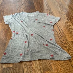 Chaser tshirt with red hearts